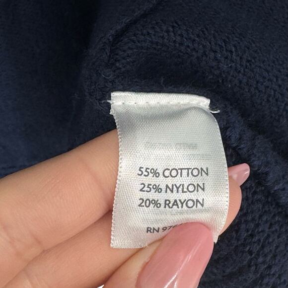 J.Jill Navy Blue Open Front Knit Sweater Cardigan Sz S Cottagecore Minimalist - Picture 6 of 6